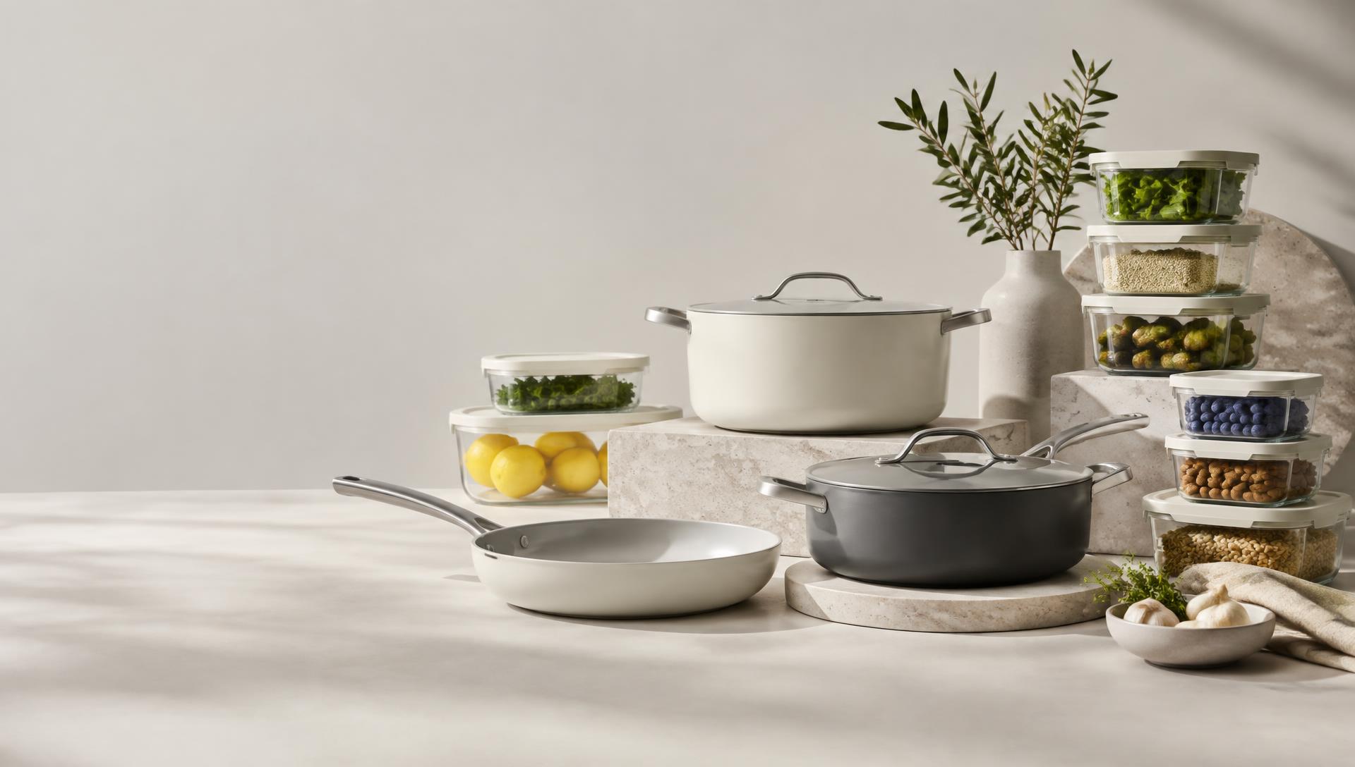 Coordinated cookware and food storage collection